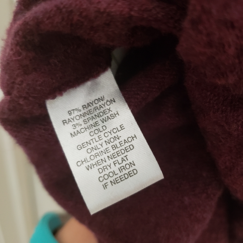 Lou & Grey Cowl Neck Sweater‎ Mini Dress Maroon Burgundy Size Extra Small - Picture 6 of 9